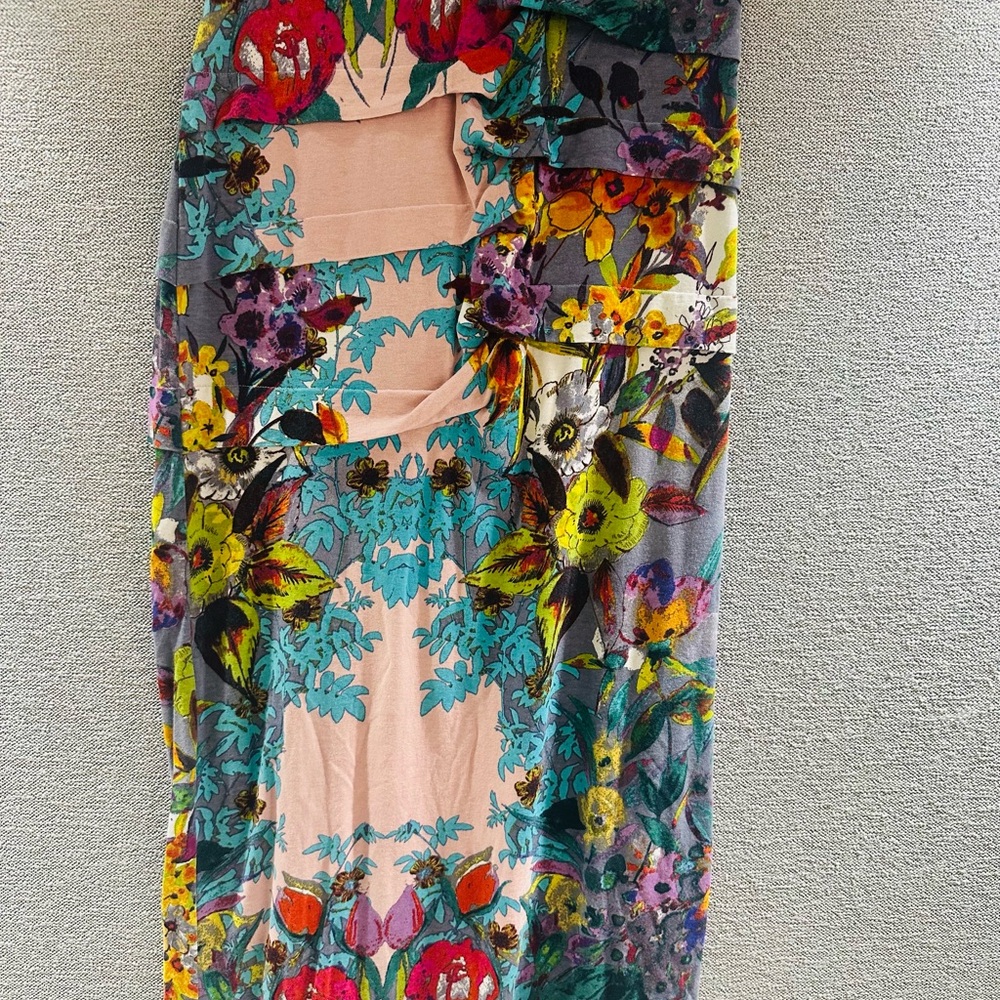 Nicole Miller Artelier 006082 Ruched Layered Tank Floral Dress - Picture 5 of 7